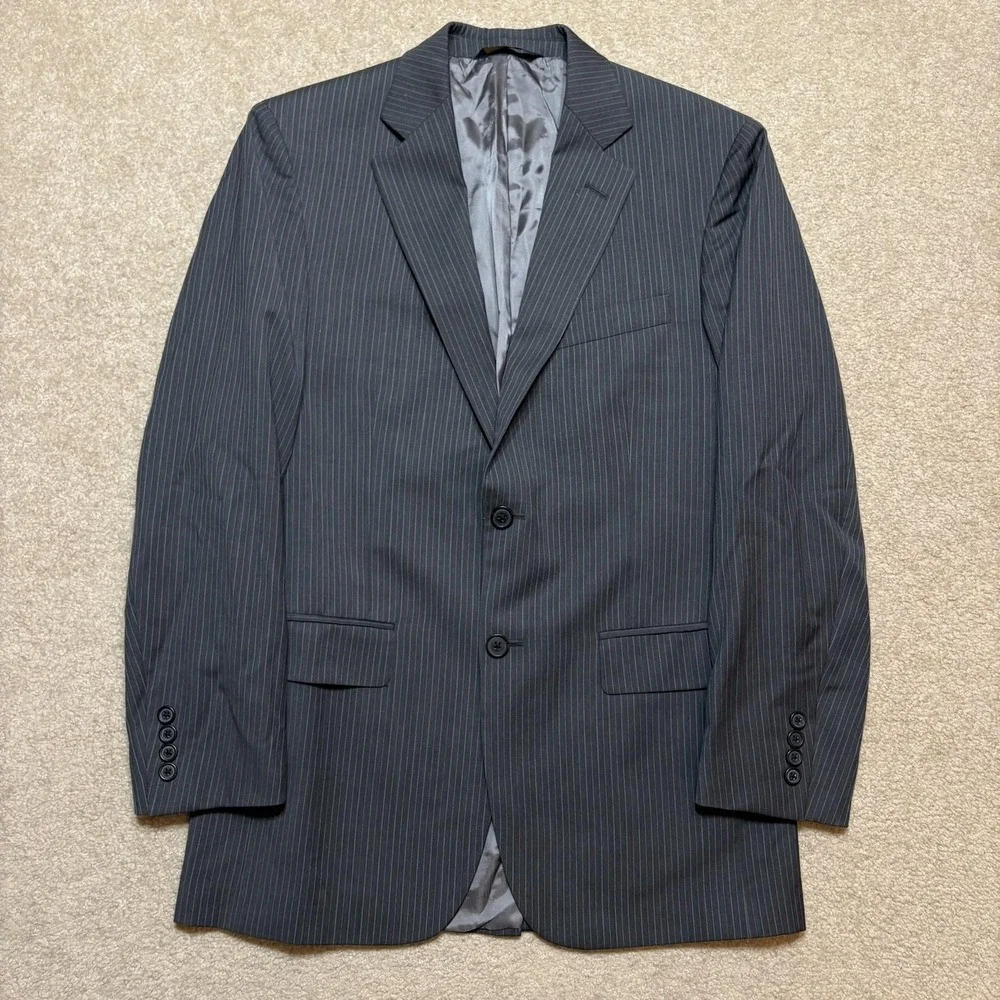 Brooks Brothers 346 Blazer Suit Jacket Mens 37R Gray Pinstripe Sport Coat Stretc